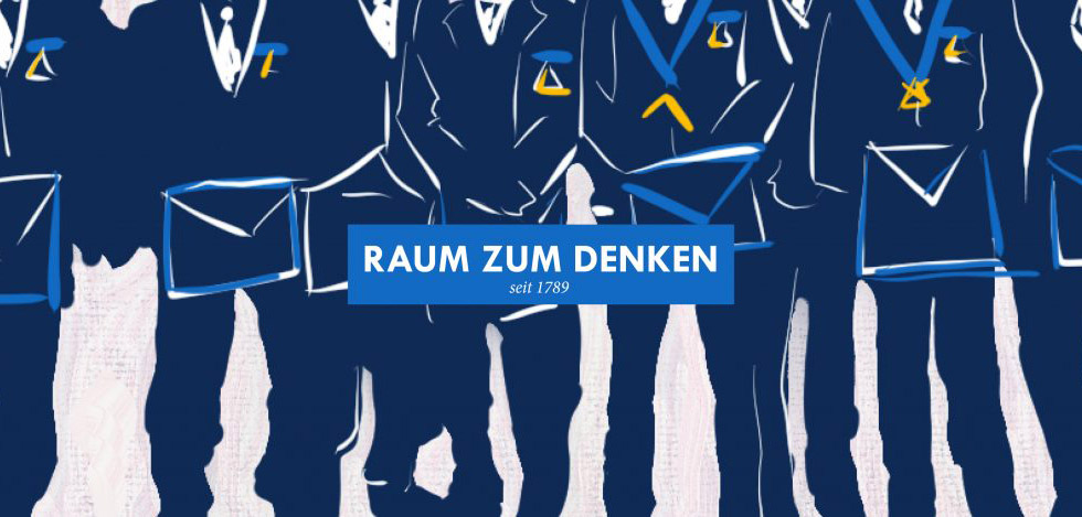 drei pfeile banner Raum zum Denken
